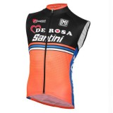 2017 Equipe DE-ROSA Noir-Orange Maillot Sans Manches Escompte En Lgine 