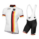 Boutique Equipement 2017 Tenue Maillot Cyclisme Courte + Cuissard à Bretelles Allemagne Equipe Paris