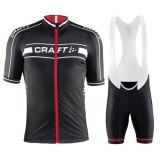 Equipement 2016 Tenue Maillot Cyclisme Courte + Cuissard à Bretelles Craft Bike Grand Tour Noir-Rouge Pas Cher