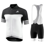 Equipement 2017 Tenue Maillot Cyclisme Courte + Cuissard à Bretelles Aero Homme Noir-Blanc Escompte En Lgine 