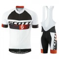 La Collection 2017 Equipement 2016 Tenue Maillot Cyclisme Courte + Cuissard à Bretelles Scott RC Pro Noir-Blanc-Rouge