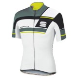 Maillot Cyclisme Manche Courte Spоrtful Gruppetto Blanc-vert 2017 Vendre à des Prix Bas