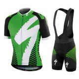 Original Equipement 2017 SPED Equipe LS Noir-vert Tenue Maillot Cyclisme Courte + Cuissard à Bretelles