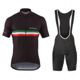 Original Equipement 2017 Tenue Maillot Cyclisme Courte + Cuissard à Bretelles De Marchi PT Italie Flag Noir