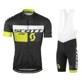 Tenue Maillot Cyclisme Courte + Cuissard à Bretelles Scott RC Noir-Jaune 2017 Magasin De Sortie