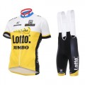 Vente Tenue Maillot Cyclisme Courte + Cuissard à Bretelles Lotto-Jumbo Jaune 2017